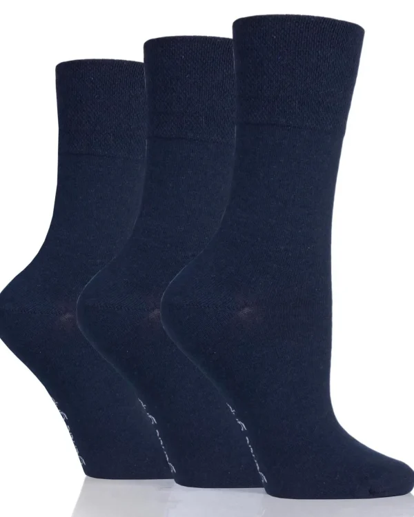 SockShop Socks | 6 Pairs Womens Gentle Grip Socks - Navy