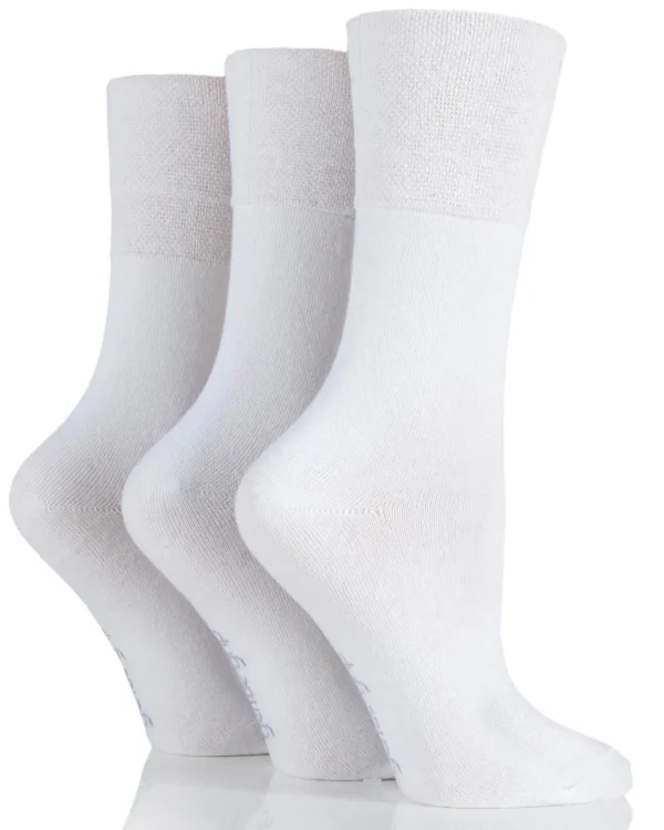 SockShop Socks | 6 Pairs Womens Gentle Grip Socks - White