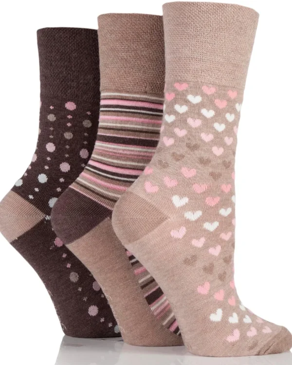 SockShop Socks | 6 Pairs Womens Gentle Grip Bamboo Socks - Neutral