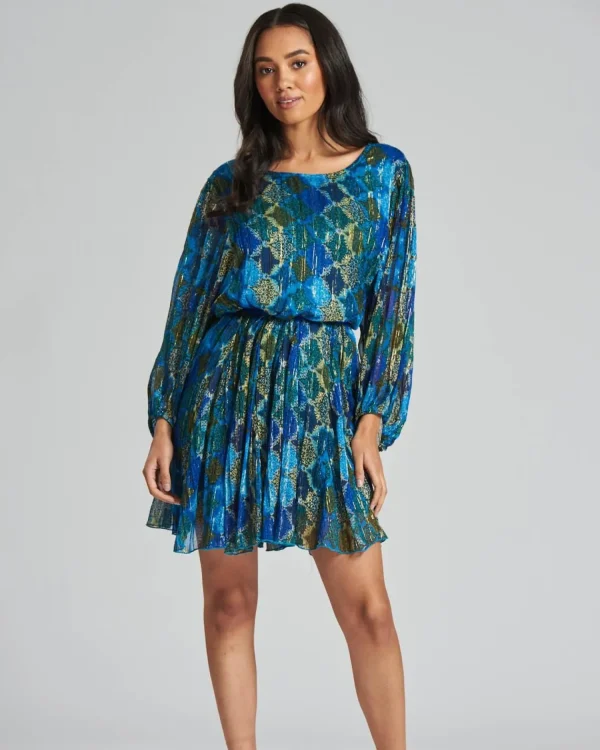 South Beach Dresses | Blue Metallic Mini Dress