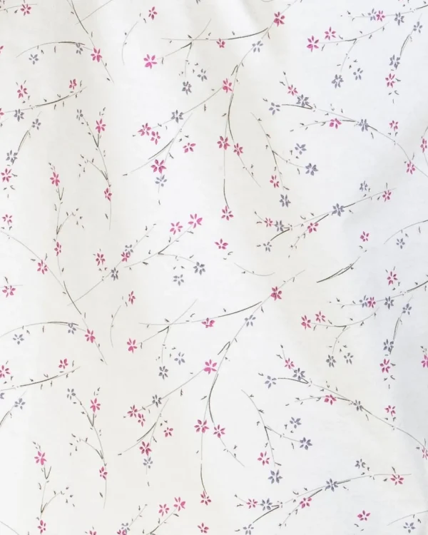 Sue Marks Pyjamas | Floral Brushed Cotton Pyjamas - Ivory