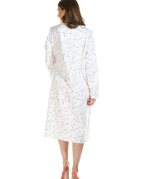 Sue Marks Nighties | Floral Brushed Cotton Nightdress - Ivory