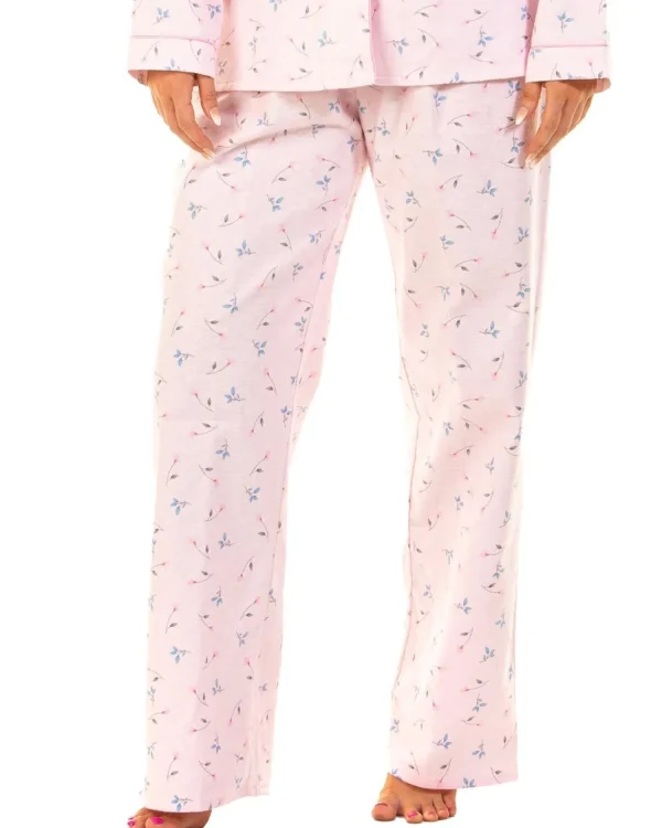 Sue Marks Pyjamas | Floral Flannel Brushed Cotton Pyjamas - Pink