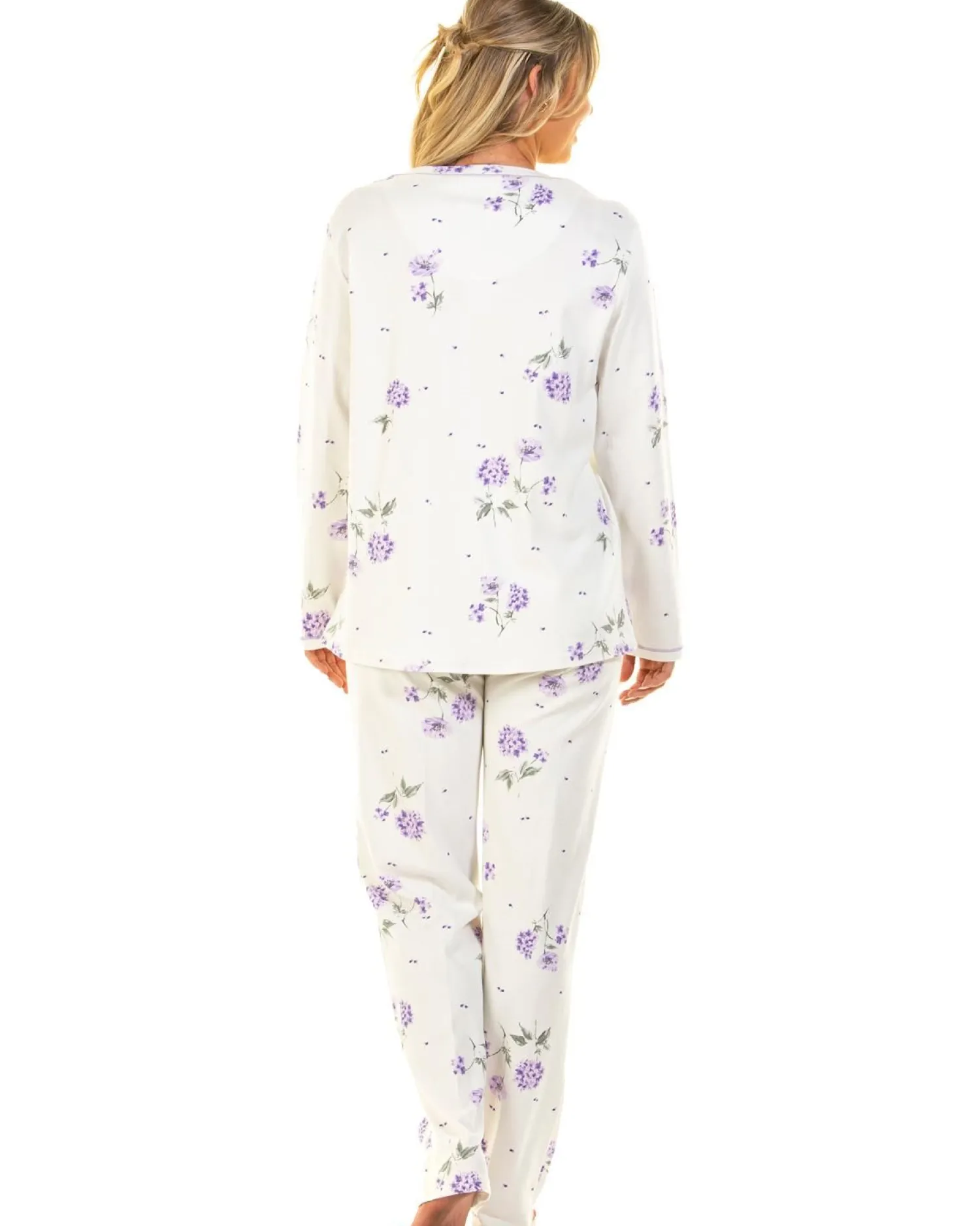 sue_marks_florence_floral_0-1.webp Sue Marks Pyjamas | Florence Floral Button Pyjamas - Lilac