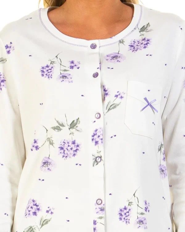 Sue Marks Pyjamas | Florence Floral Button Pyjamas - Lilac