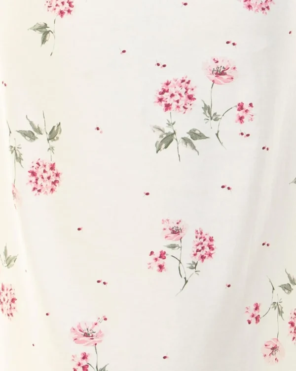 Sue Marks Nighties | Florence Long Sleeve Floral Nightie - Pink