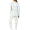 Sue Marks Pyjamas | Flower Spray Button Pyjamas - Aqua