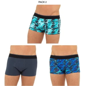 Men Tom Franks 6 Pack Camo Hipster Trunk Boxers