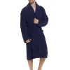 Men Tom Franks Cotton Towelling Bathrobe - Navy