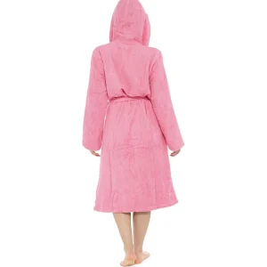 Tom Franks Dressing Gowns | Hooded Towelling Robe - Pink