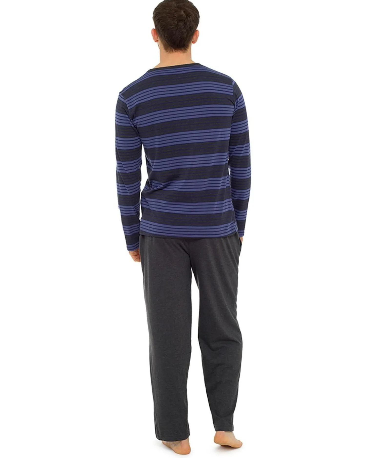 tom_franks_jersey_cotton__0.webp Men Tom Franks Jersey Cotton Long Pyjamas - Navy/Grey
