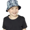 Kids Tom Franks Kids Reversible Bucket Hat - Navy Check