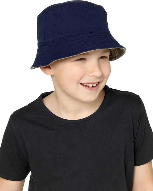 Kids Tom Franks Kids Reversible Bucket Hat - Camo/Navy