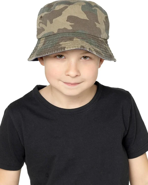 Kids Tom Franks Kids Reversible Bucket Hat - Camo/Navy