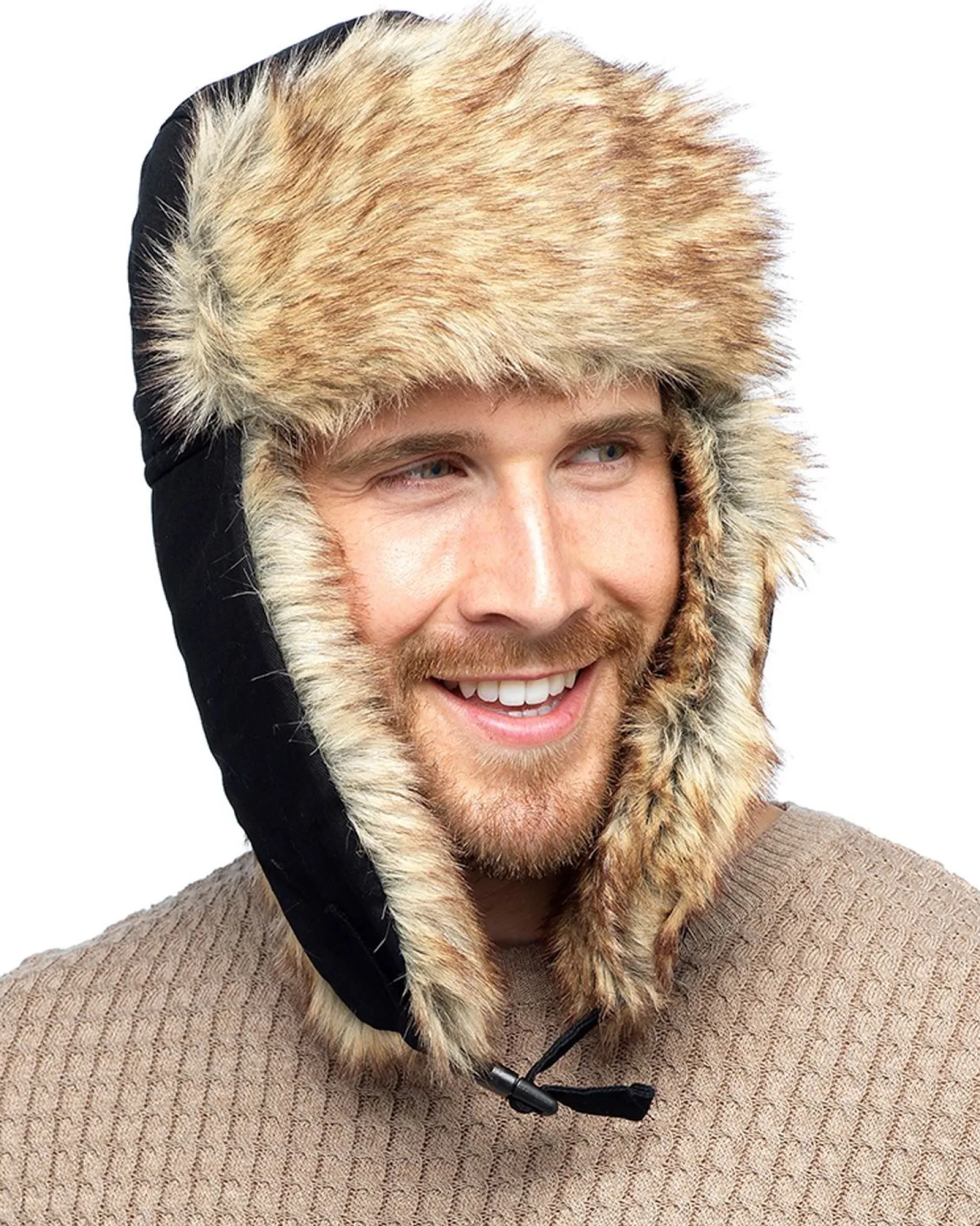tom_franks_trapper_hat_wi_0.webp Men Tom Franks Trapper Hat With Faux Fur Trim - Black