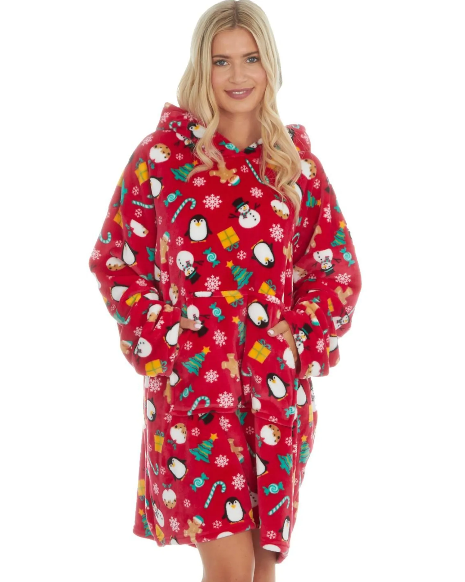 unisex_christmas_oversize_0-1.webp Men Slumber Party Unisex Christmas Oversized Hoodie - Red