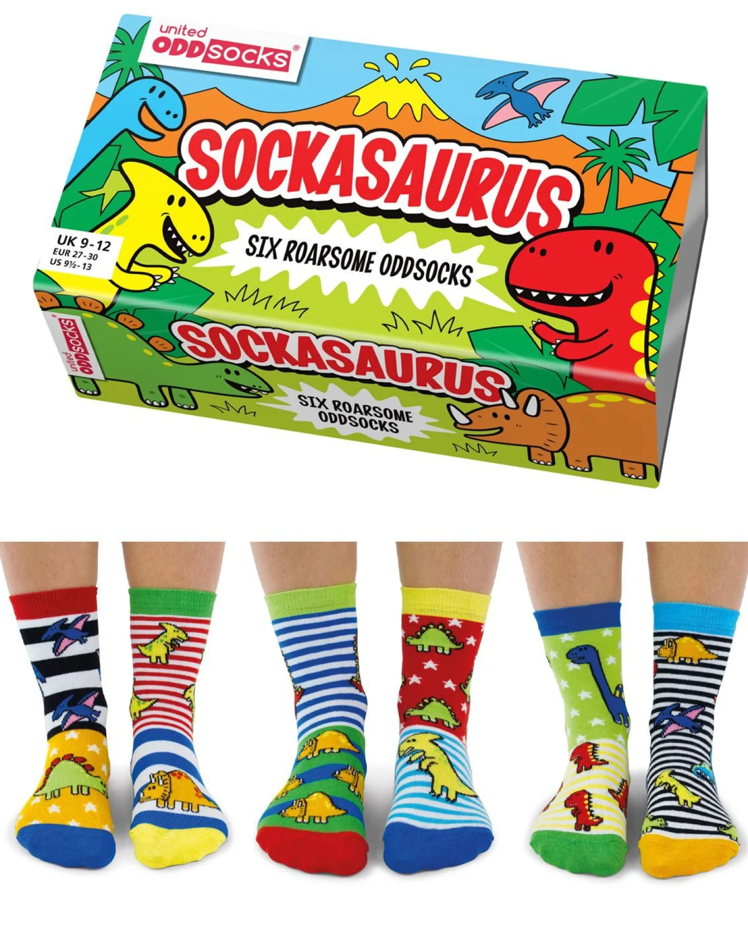 united_oddsocks_kids_sock_1.webp Kids United Oddsocks Kids Sockasaurus Socks Gift Box