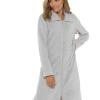 * Dressing Gowns | Waffle Fleece Zip Dressing Gown - Grey
