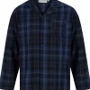 Men Walker Reid Brushed Cotton Check Tailored Pyjamas - Navy