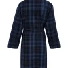 Men Walker Reid Brushed Cotton Check Dressing Gown - Navy