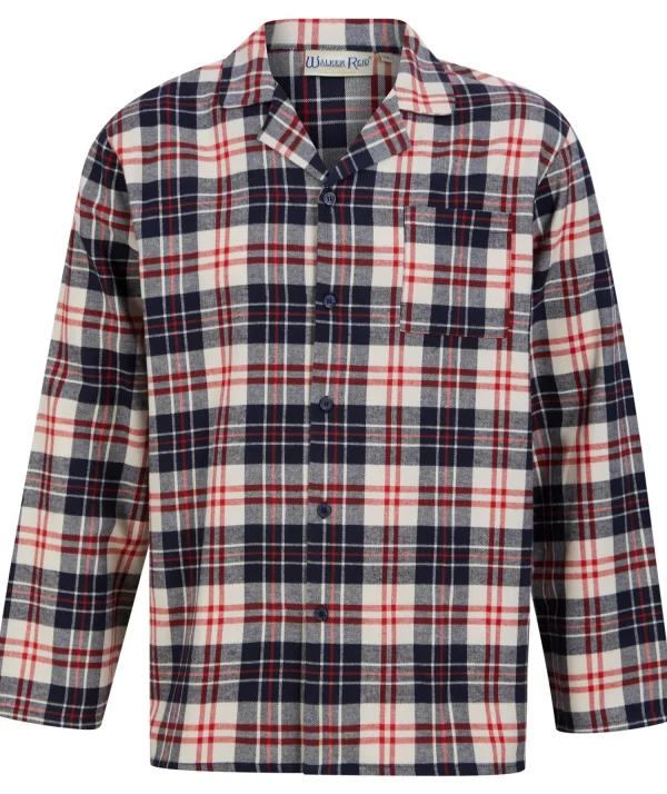 Men Walker Reid Brushed Cotton Check Tailored Pyjamas - Red