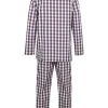 Men Walker Reid Cotton Check Tailored Pyjamas - Navy/Red