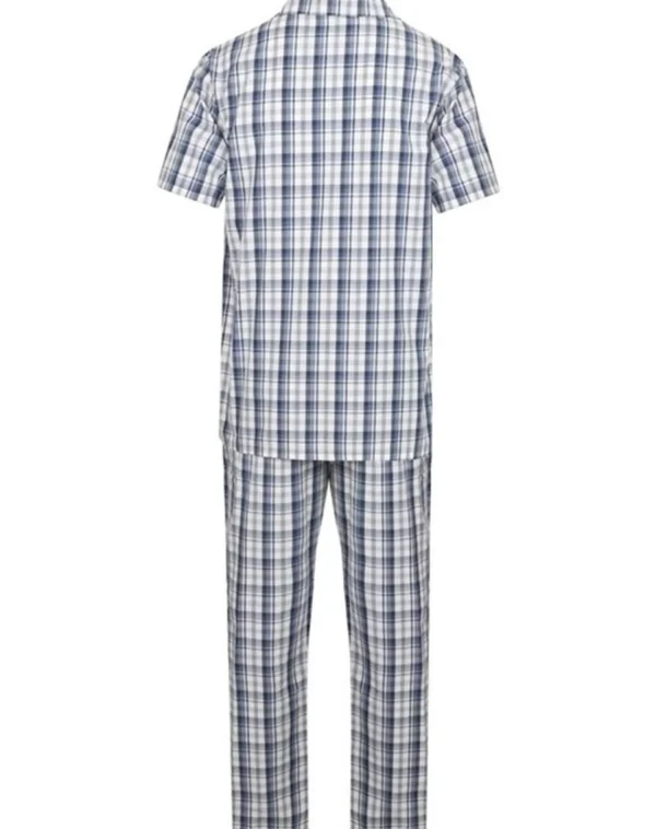 Men Walker Reid Cotton Check Tailored Pyjamas - Blue