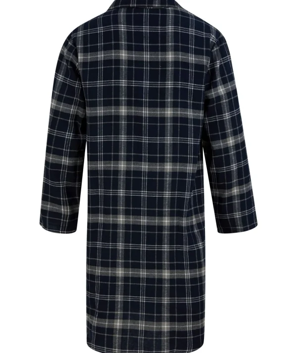 Men Walker Reid Cotton Check Button Through Nightshirt