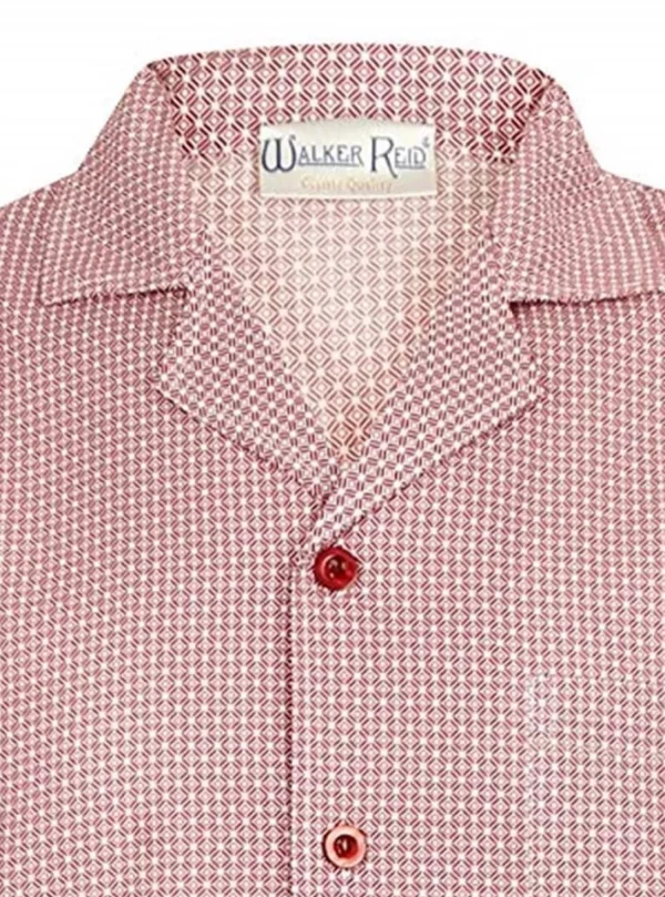 Men Walker Reid Cotton Geo Print Tailored Pyjamas - Red