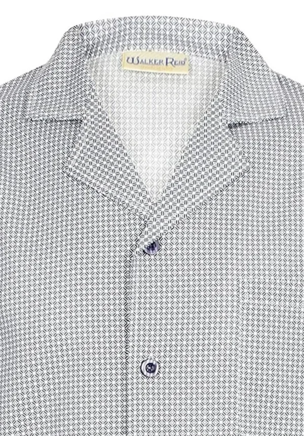 Men Walker Reid Cotton Geo Print Tailored Pyjamas - Blue