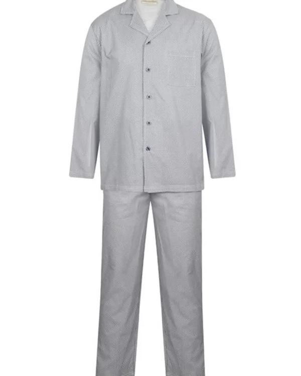Men Walker Reid Cotton Geo Print Tailored Pyjamas - Blue