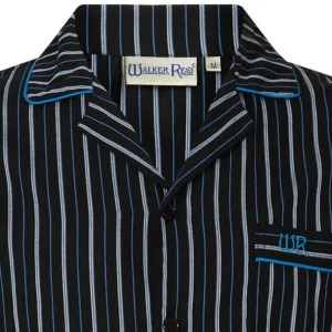 Men Walker Reid Cotton Stripe Tailored Pyjamas - Black