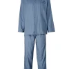Men Walker Reid Cotton Stripe Tailored Pyjamas - Grey