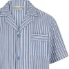 Men Walker Reid Cotton Stripe Pyjamas - Blue