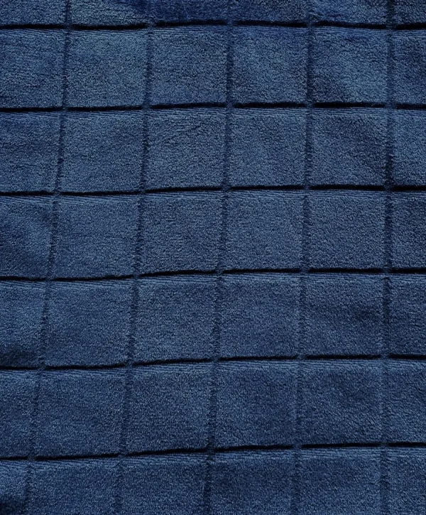 Men Walker Reid Embossed Check Fleece Dressing Gown - Navy