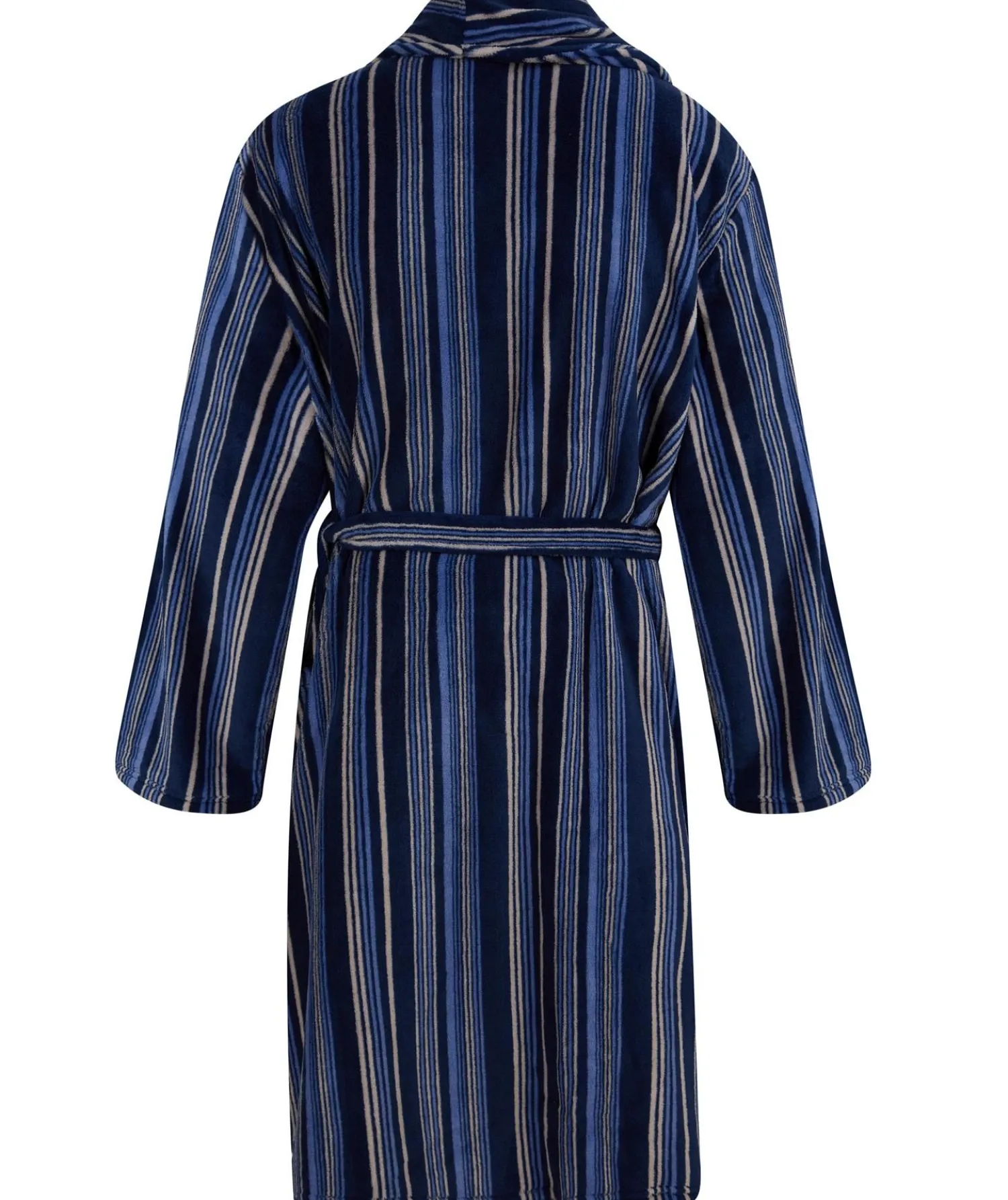 walker_reid_stripe_coral__0-1.webp Men Walker Reid Stripe Coral Fleece Dressing Gown - Navy