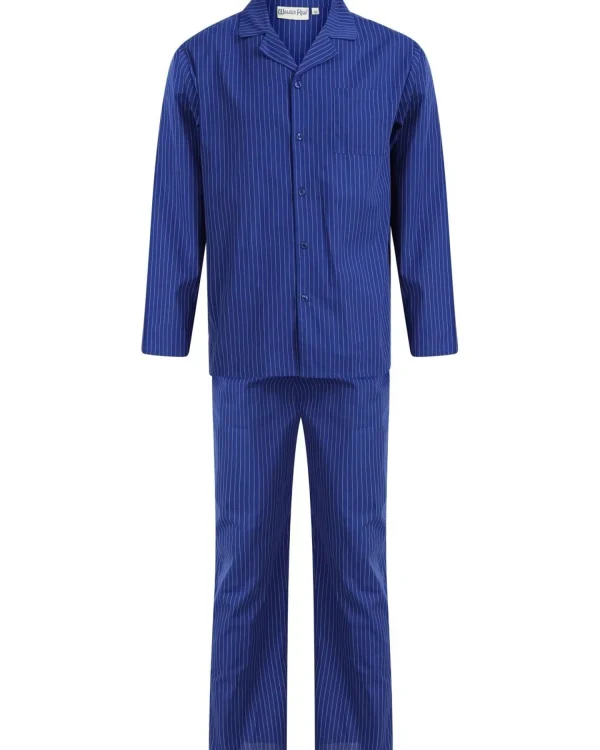 Men Walker Reid Stripe Woven Pyjamas - Blue