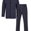 Men Walker Reid Woven Button Pyjamas - Navy