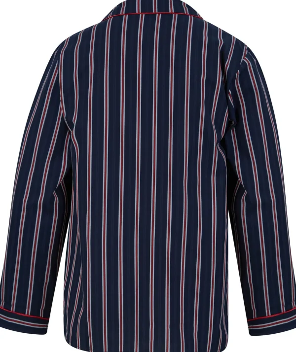 Men Walker Reid Woven Button Pyjamas - Navy