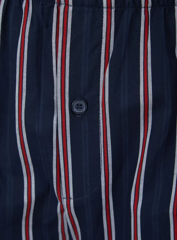 Men Walker Reid Woven Button Pyjamas - Navy