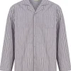 Men Walker Reid Woven Cotton Stripe Tailored Pyjamas - Grey