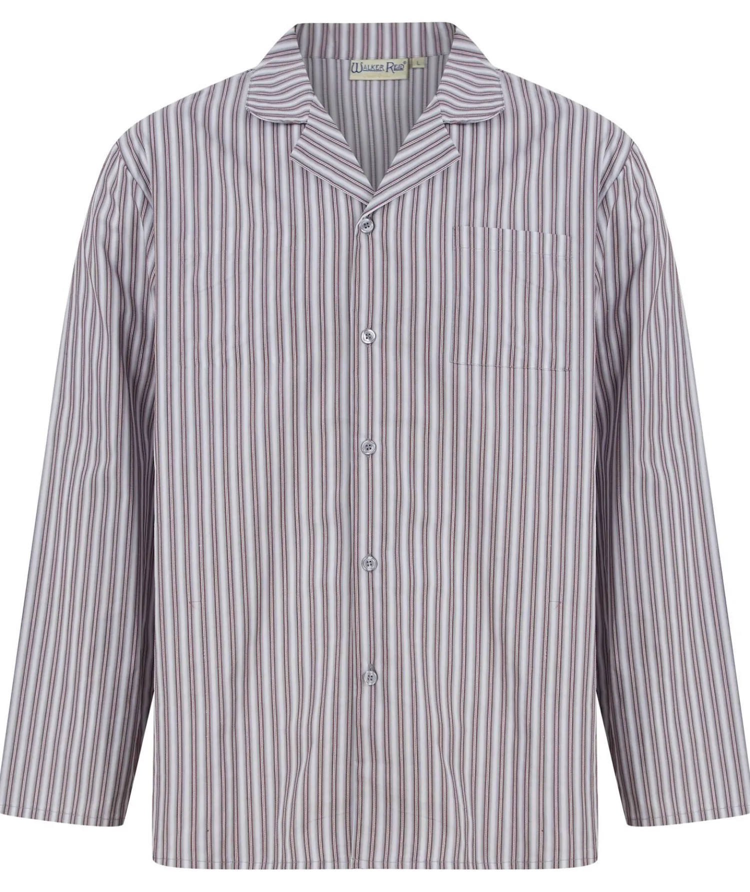 walker_reid_woven_cotton__0-1.webp Men Walker Reid Woven Cotton Stripe Tailored Pyjamas - Grey