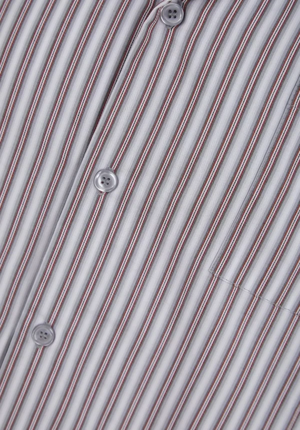 Men Walker Reid Woven Cotton Stripe Tailored Pyjamas - Grey