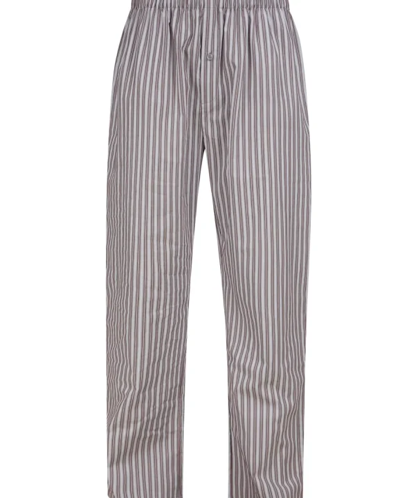 Men Walker Reid Woven Cotton Stripe Tailored Pyjamas - Grey