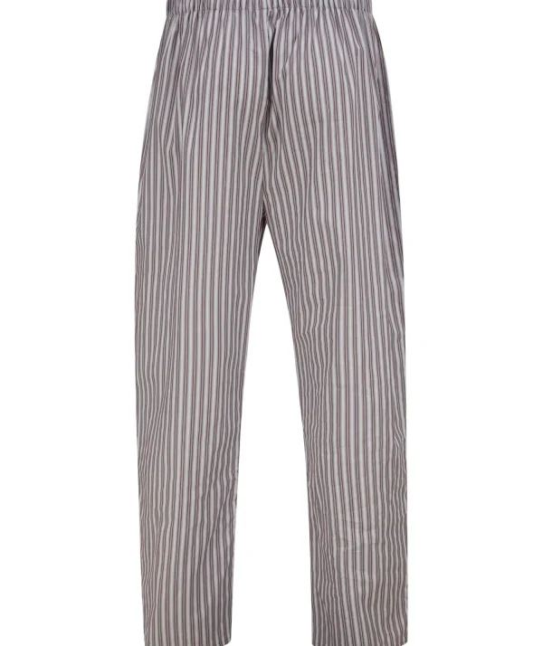 Men Walker Reid Woven Cotton Stripe Tailored Pyjamas - Grey