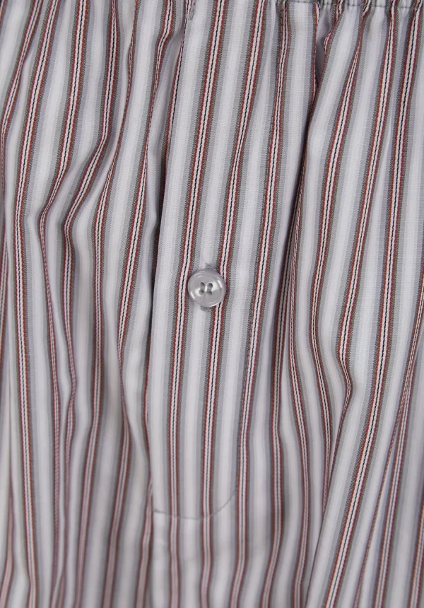 Men Walker Reid Woven Cotton Stripe Tailored Pyjamas - Grey
