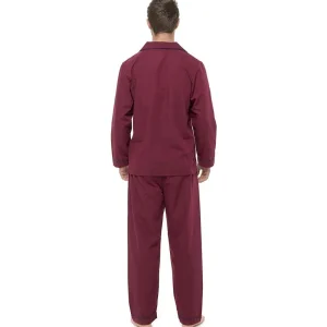 Men Walter Grange Tailored Button Pyjamas - Burgundy