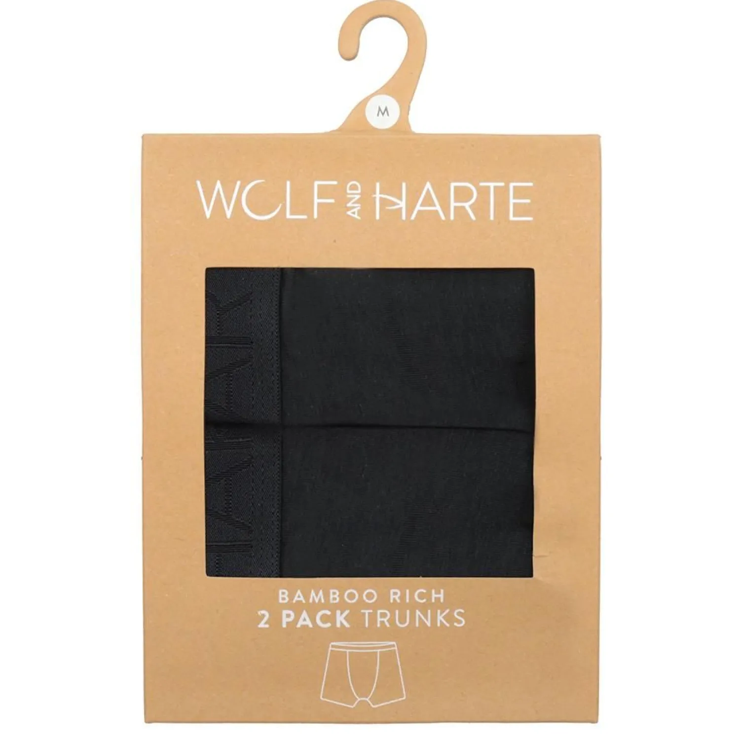 wolf__harte_mens__pack_ba_0.webp Men Wolf & Harte Wolf & Harte Mens 2 Pack Bamboo Rich Trunks - Black