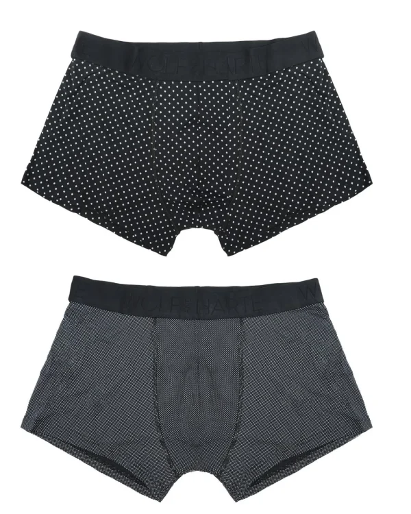 Men Wolf & Harte Wolf & Harte Mens 2 Pack Bamboo Rich Trunks - Geo Print