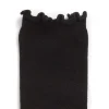 PandaStick Socks | Womens 6 Pack Bamboo Frilly Socks - Black